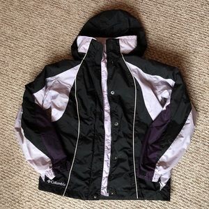 Black and Purple Columbia Youth Windbreaker